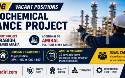 URGENT HIRING – VACANT POSITIONS – Saudi Petrochemical Maintenance Project