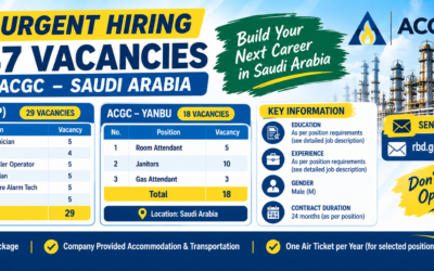 URGENT HIRING | 47 VACANCIES | ACGC – SAUDI ARABIA